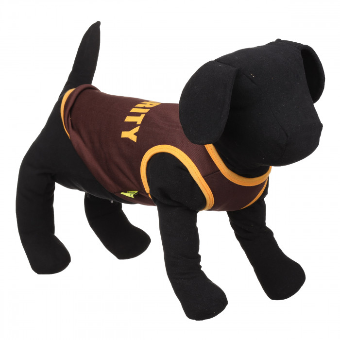 Теплая майка на флисе для собак "Security", коричневая, размер XS
