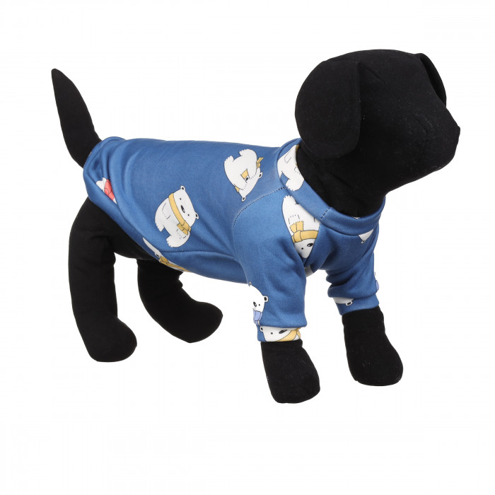 Осінньо-весняний пуловер для собак "Ведмеді 2", синій, розмір XS