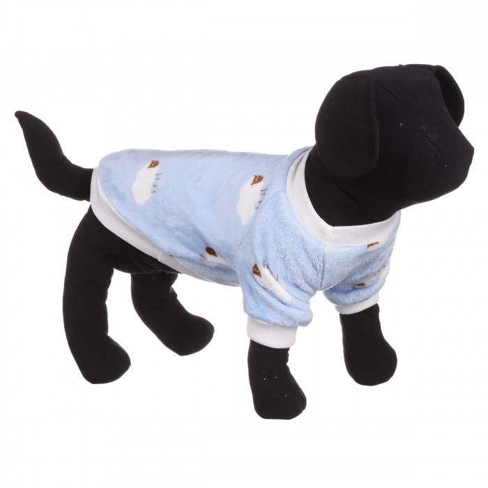 Осенняя махровая кофта для собак "Sheep", голубой, размер XL