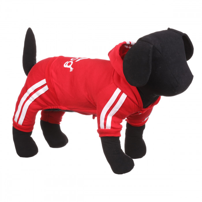 Спортивний костюм, комбінезон для собак "Adidog", червоний, розмір XS