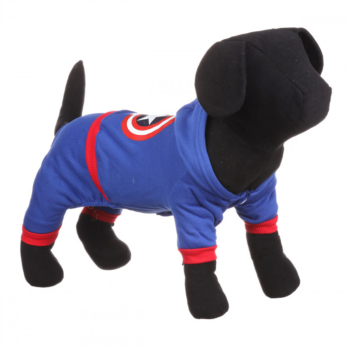 Спортивний костюм, комбінезон для собак "Капітан Америка", синій, розмір L