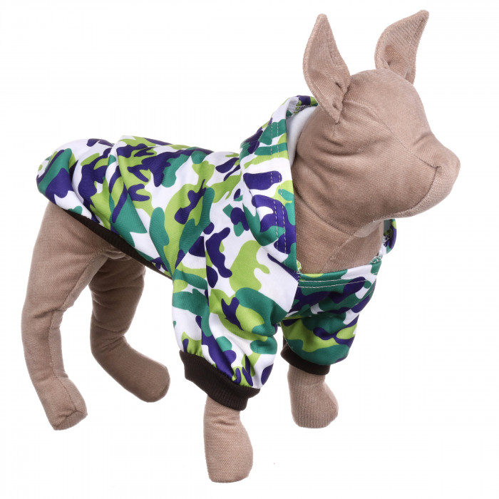 Осіння толстовка для котів та кішок "Камуфляж", зелена, розмір 4XL