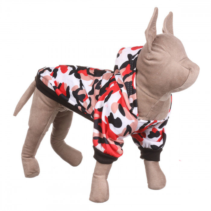 Осіння толстовка для котів та кішок "Камуфляж", червона, розмір 4XL