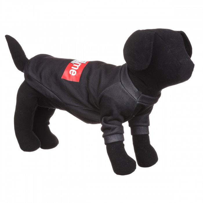 Осінньо-весняна толстовка для собак "SUPREME", чорна, розмір 2XL