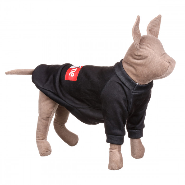 Осінньо-весняна толстовка для котів та кішок "SUPREME", чорна, розмір XL