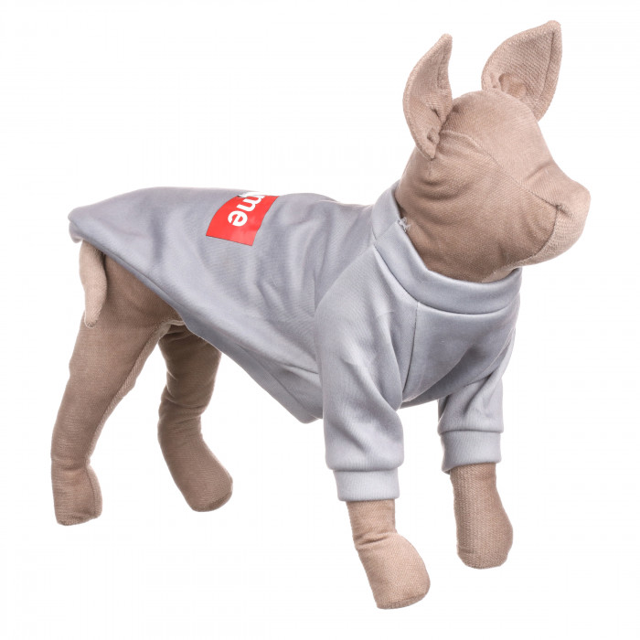 Осінньо-весняна толстовка для котів та кішок "SUPREME", сіра, розмір XS