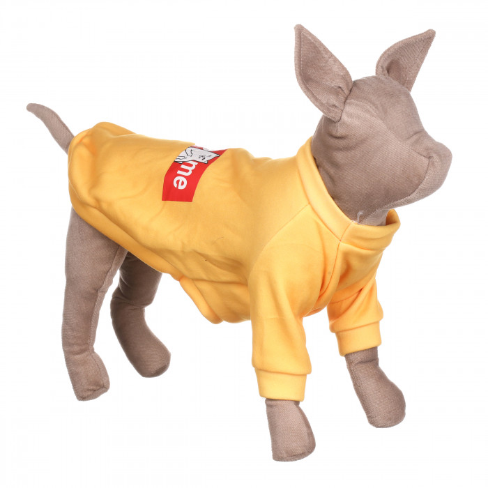 Осінньо-весняна толстовка для котів та кішок "SUPREME", жовта, розмір XS