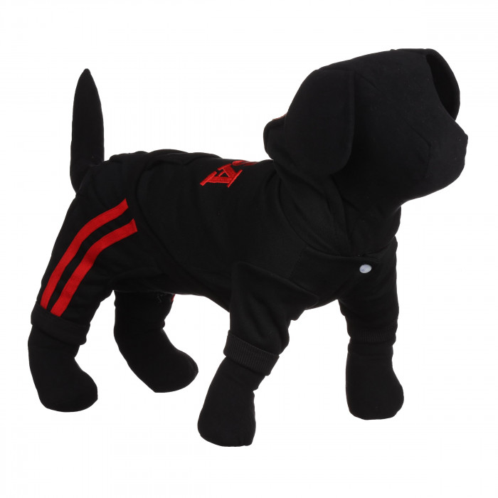 Теплый осенний спортивный костюм-комбинезон для собак "USA", черный, размер XS