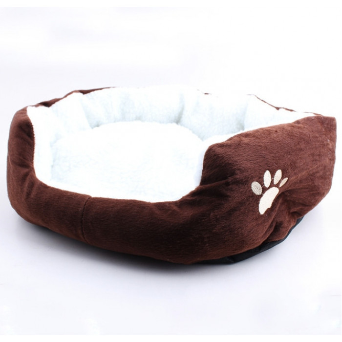 Безкаркасний лежак для котів та кішок "Pillow", коричневий, розмір 42х30х12 см