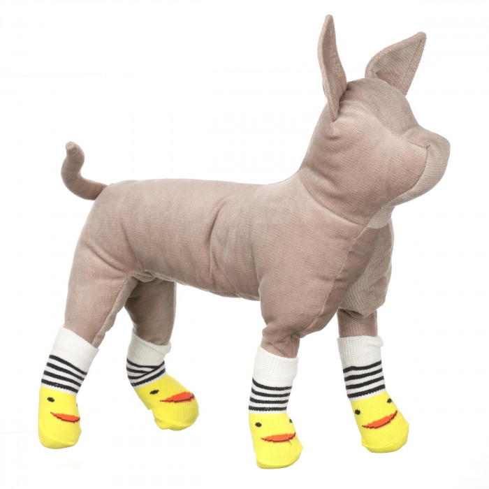 Шкарпетки з антиковзанням для котів та кішок (4 шт) бавовна "Dack", жовта, розмір 2